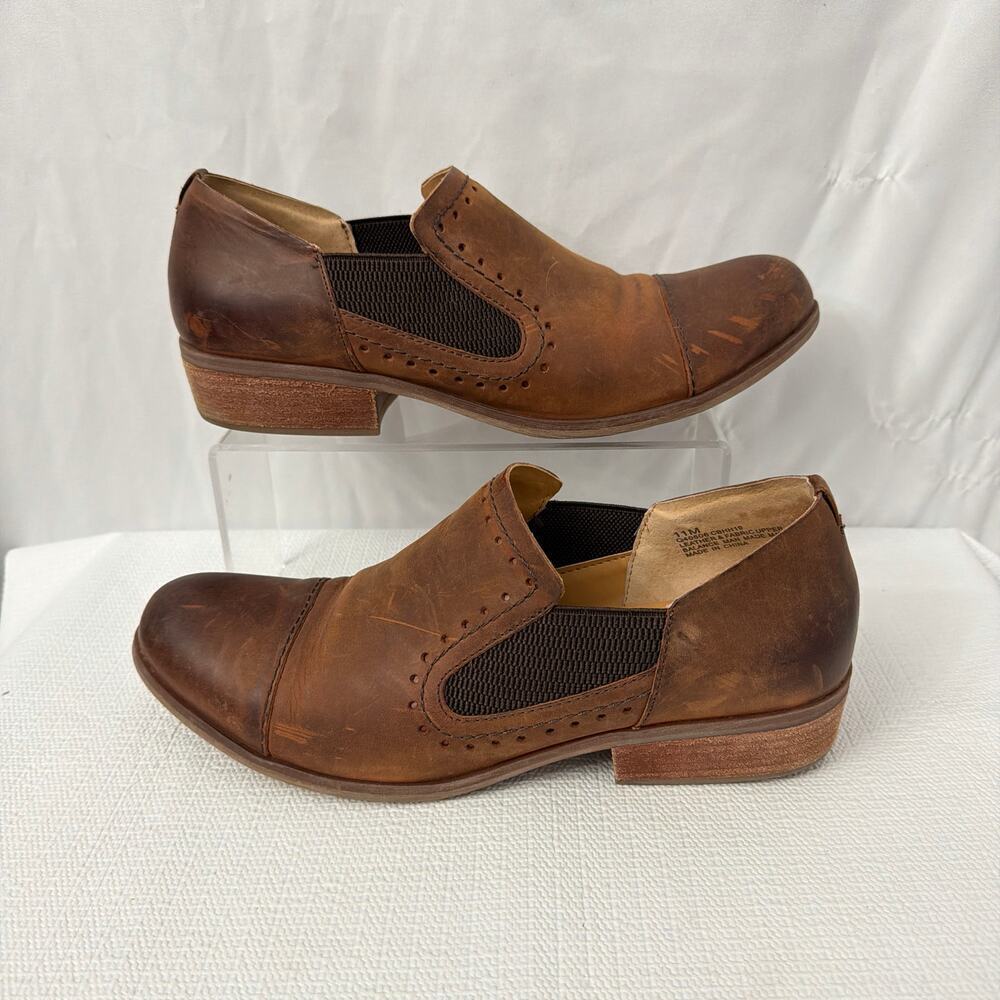 Korks Shoes Size 11M Gertrude Brown Leather Slip On - Picture 6 of 8